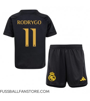 Real Madrid Rodrygo Goes #11 Replik 3rd trikot Kinder 2023-24 Kurzarm (+ Kurze Hosen)